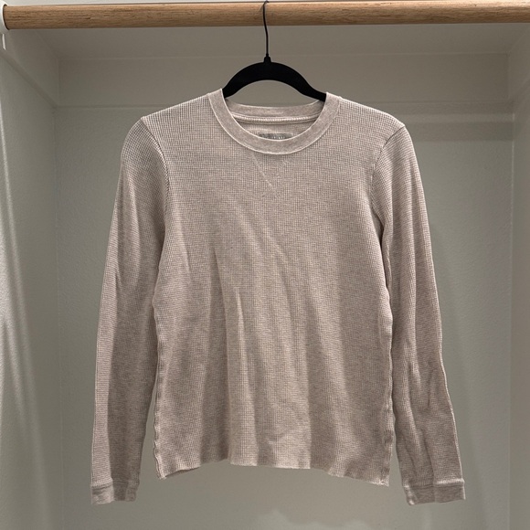 Everlane Cream Waffle Knit Long Sleeve - Picture 1 of 4